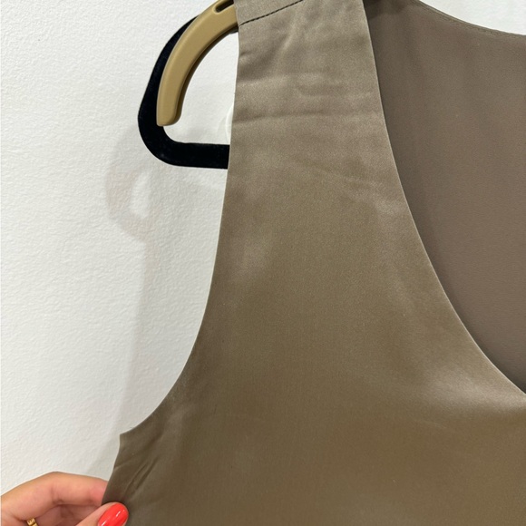 Babaton Silk Murphy Blouse- Dark Taupe/Olive - Picture 5 of 9